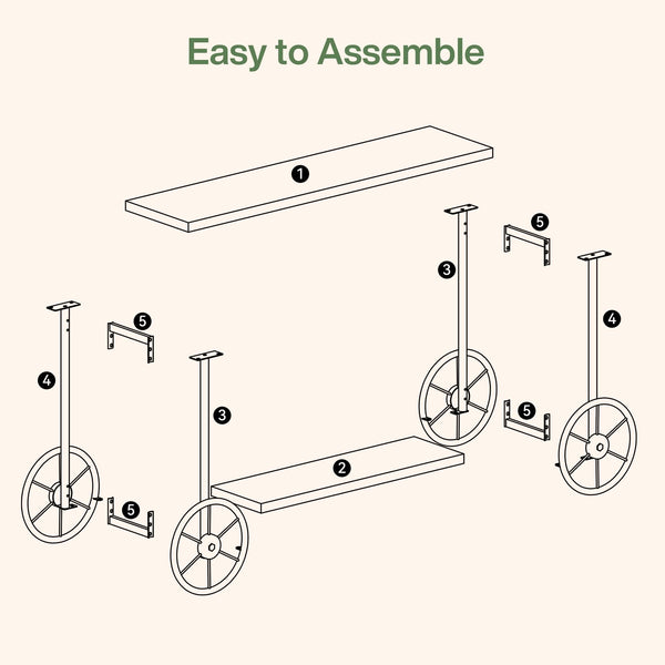 Industrial 2-Tier Console Table with Storage Shelf