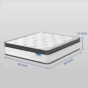 12-Inch Cooling Hybrid Mattress with Gel Memory Foam & Pocket Coils