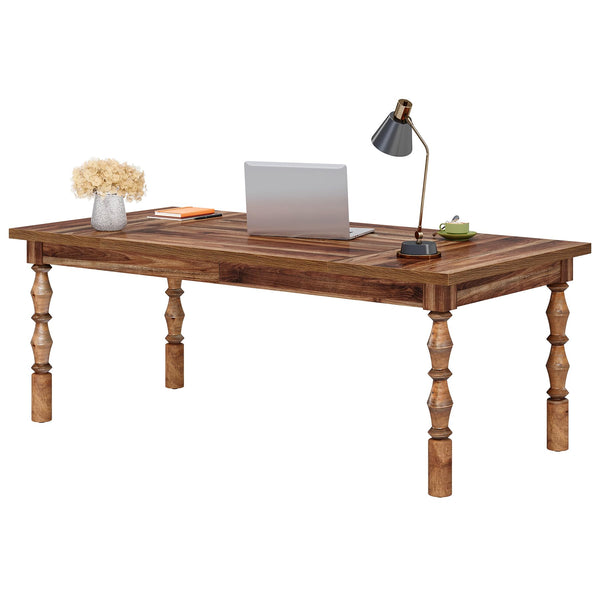Large Executive Office Desk with Carved Turned Legs