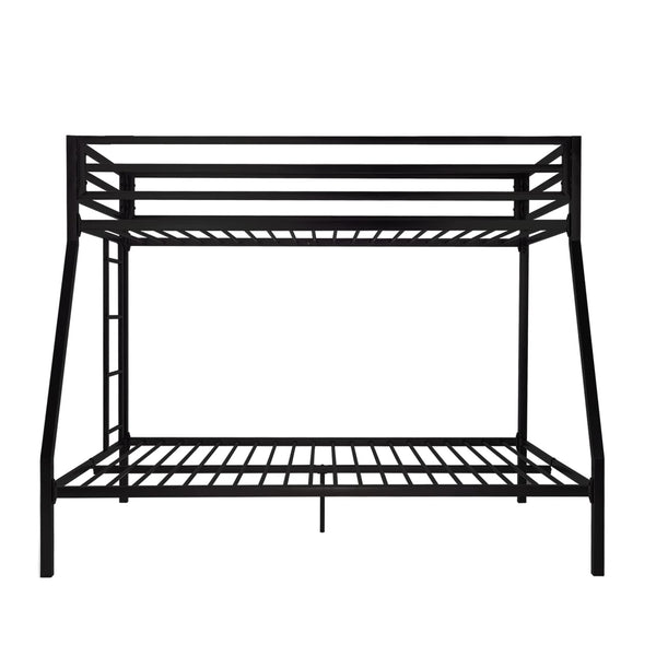 Twin Over Full Metal Bunk Bed with Ladder and Guardrail