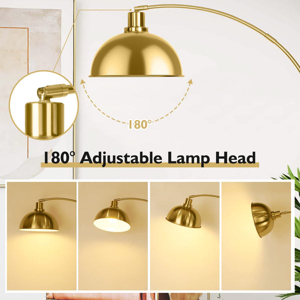 Arc Floor Lamp with Remote & Dome Shade