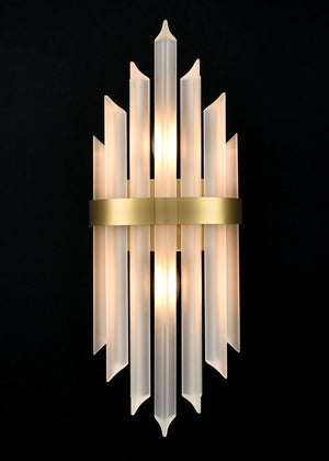 Gold Crystal Wall Sconces Set of 2 – Modern Vanity Light Fixtures