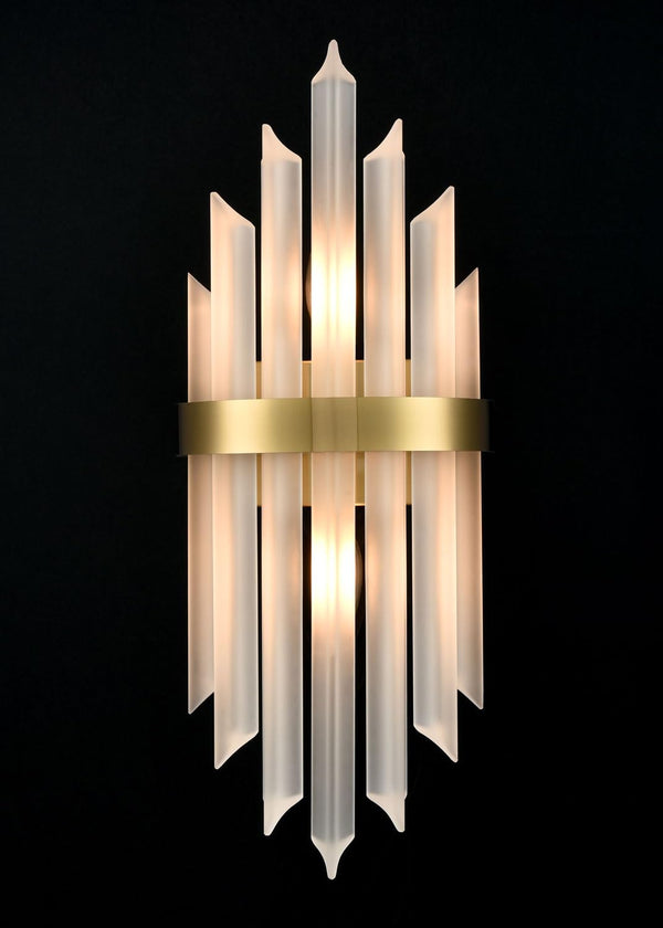 Gold Crystal Wall Sconces Set of 2 – Modern Vanity Light Fixtures
