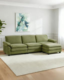 Modular Chenille Sectional Sofa with Ottoman