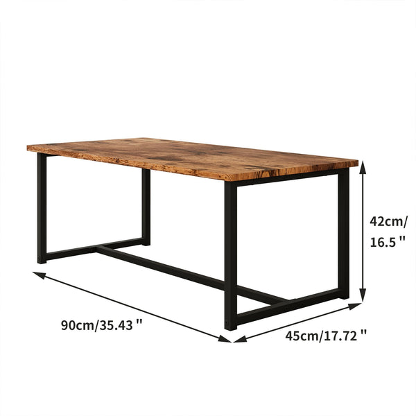Rectangular Coffee Table with Metal Frame and Wood Top