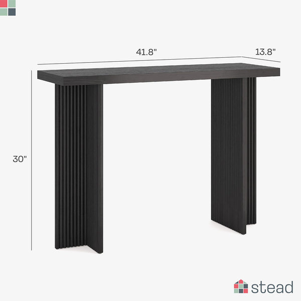 Fluted Console Table with Cross Base
