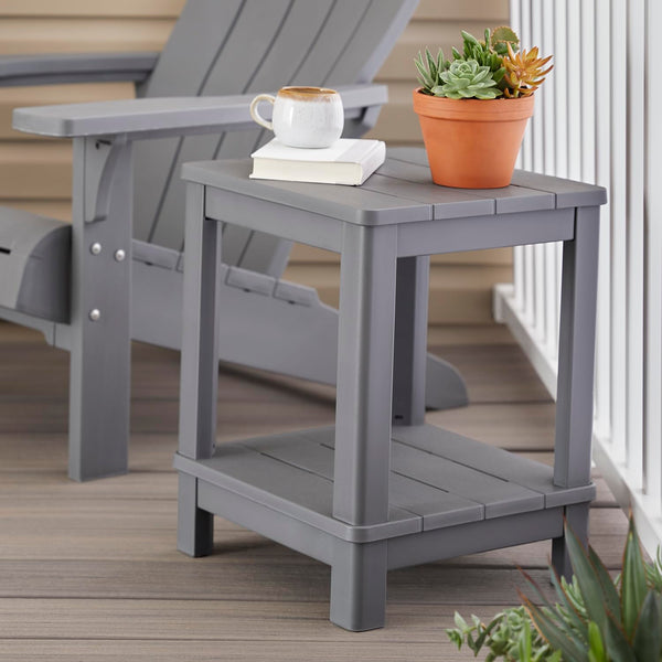 Adirondack Outdoor Side Table – Gray