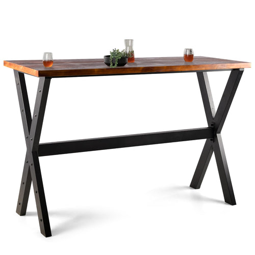 Rectangular Bar Height Pub Table with Metal Frame