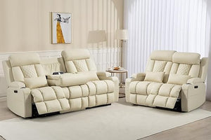 Zero Wall Hugger Power Reclining Sofa Set with Adjustable Headrest