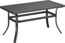 Outdoor Patio Coffee Table with Slatted Steel Top