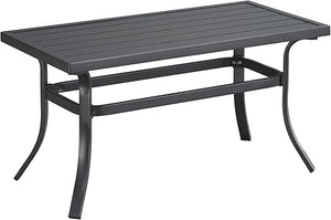 Outdoor Patio Coffee Table with Slatted Steel Top