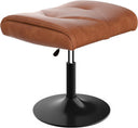 Adjustable Height Footrest Ottoman with PU Leather Cushion
