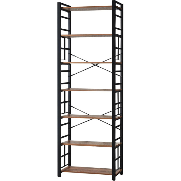 7-Tier Industrial Bookshelf 84"