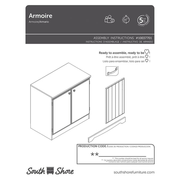2-Door Storage Cabinet with Adjustable Shelf