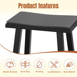 Outdoor Bar Stools Set of 2 – All-Weather Resin Saddle Stool with Footrest