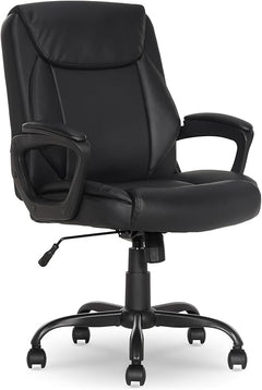 Mid-Back Office Chair with Armrests & Adjustable Height