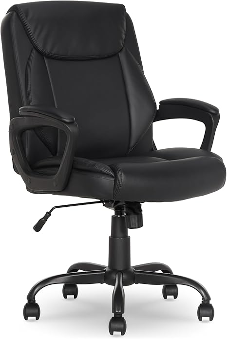 Mid-Back Office Chair with Armrests & Adjustable Height
