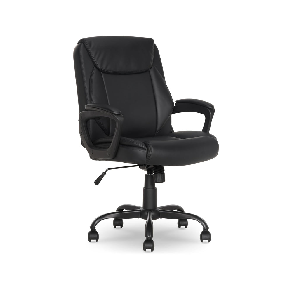 Mid-Back Office Chair with PU Padded Seat & Armrests