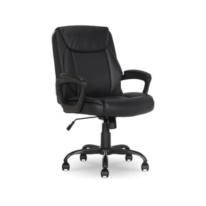 Mid-Back Office Chair with PU Padded Seat & Armrests