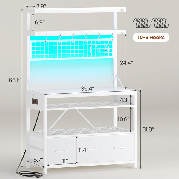 6-Tier Baker's Rack with Power Outlets & LED Lights