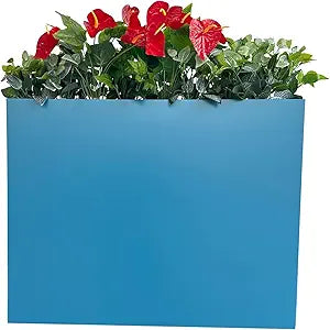 Metal Tall Rectangular Planter Box – Large Outdoor Flower Pot