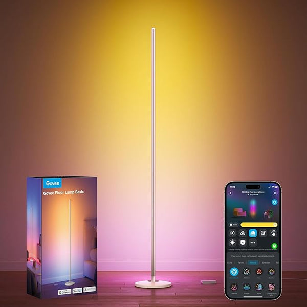 RGBIC Smart LED Floor Lamp with Music Sync, 1000lm