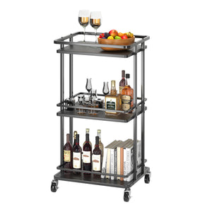 3-Tier Rolling Bar Cart with Wheels