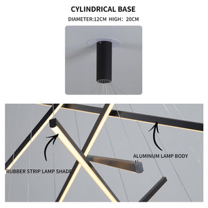 Modern LED Dimmable Chandelier – Black Pendant Light