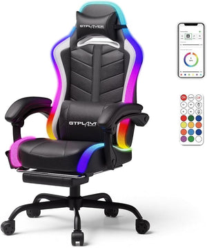 Gaming Chair with RGB LED Lights & Bluetooth Speakers
