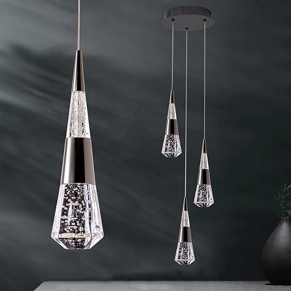3-Light Dimmable LED Pendant Light – Black