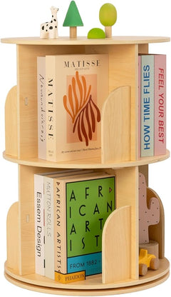 Rotating Corner Bookshelf – 2, 3 & 4-Tier Wood Bookcase