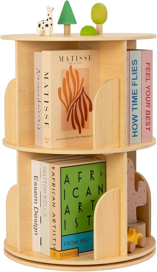 Rotating Corner Bookshelf – 2, 3 & 4-Tier Wood Bookcase