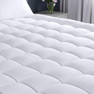 Quilted Mattress Pad with Pillow Top & Deep Pocket – Twin, Full, Queen, King, Cal King