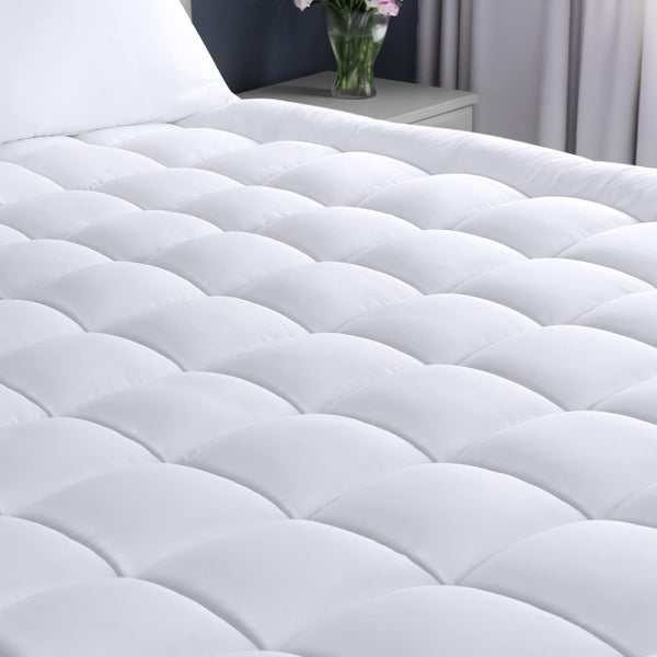Quilted Mattress Pad with Pillow Top & Deep Pocket – Twin, Full, Queen, King, Cal King