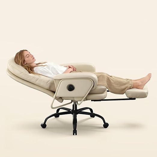 Reclining Chaise Lounge Chair with Footrest & Lumbar Support
