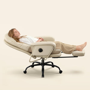 2-in-1 Reclining Chaise Lounge Chair with Wheels and Footrest
