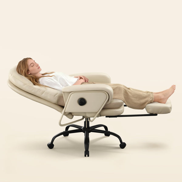 2-in-1 Reclining Chaise Lounge Chair with Wheels and Footrest