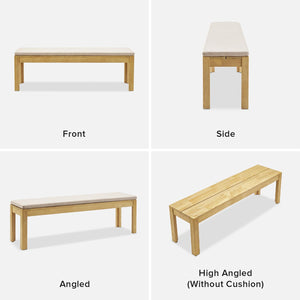 Solid Wood Upholstered Dining Bench – Modern Farmhouse Style