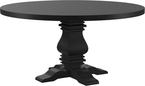 60-Inch Round Farmhouse Pedestal Dining Table – Pine Wood
