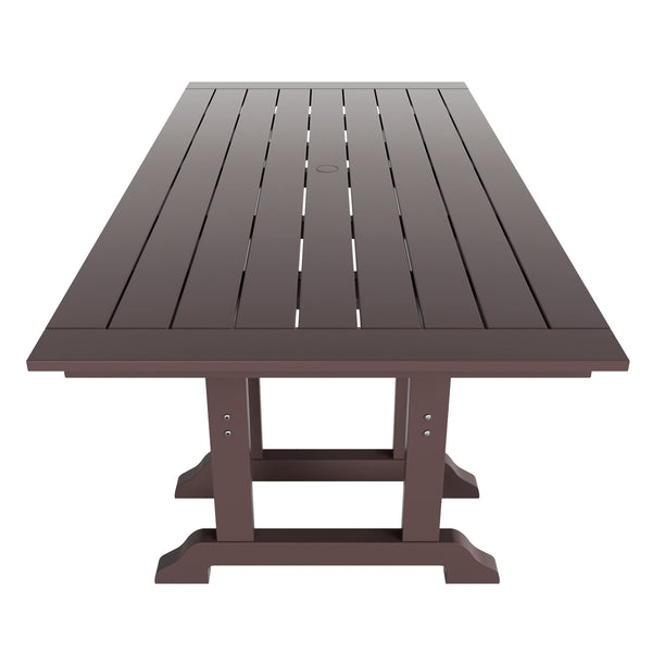 7-Piece Outdoor Patio Dining Set – HDPE Poly Lumber Table & Chairs with Umbrella Hole