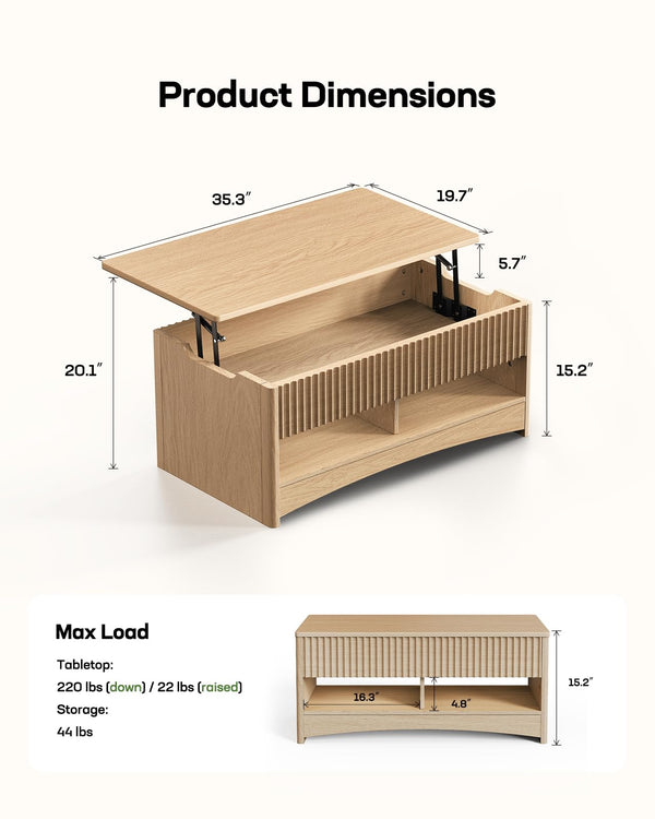 Lift Top Coffee Table with Storage
