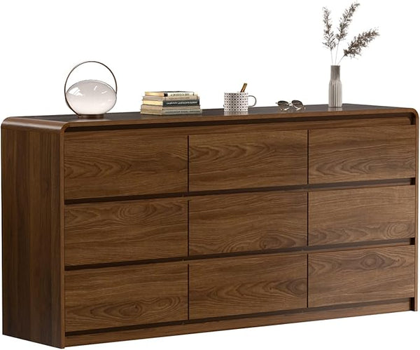 6-Drawer Dresser – Mid-Century Modern Walnut