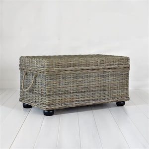 Wicker Rattan Storage Trunk with Lift-Top
