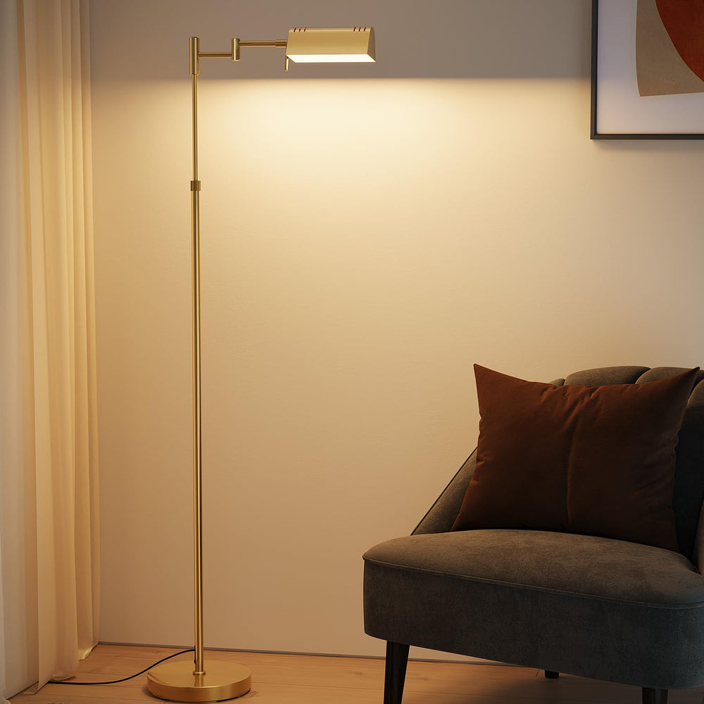 Dimmable LED Pharmacy Floor Lamp with Swing Arm