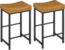 PU Leather Counter Height Bar Stools with Footrest, Set of 2