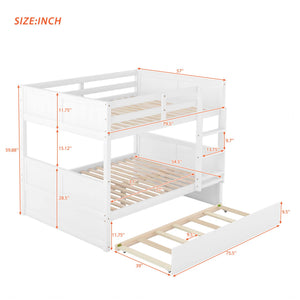 Full Over Full Bunk Bed with Trundle & Ladder