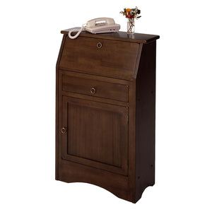 Antique Walnut Secretary Desk with Fold-Down Writing Surface