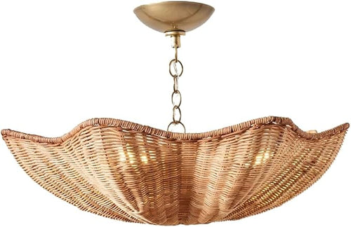 Rattan Pendant Light – Boho Farmhouse Ceiling Fixture