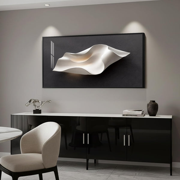 Large Abstract Wall Art Framed Canvas Print – 28x57 Inch