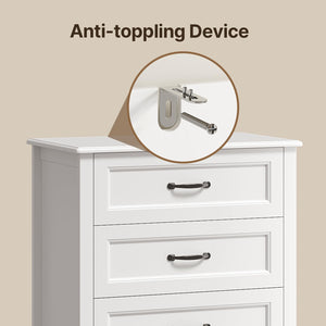 5-Drawer Wood Dresser Storage Cabinet